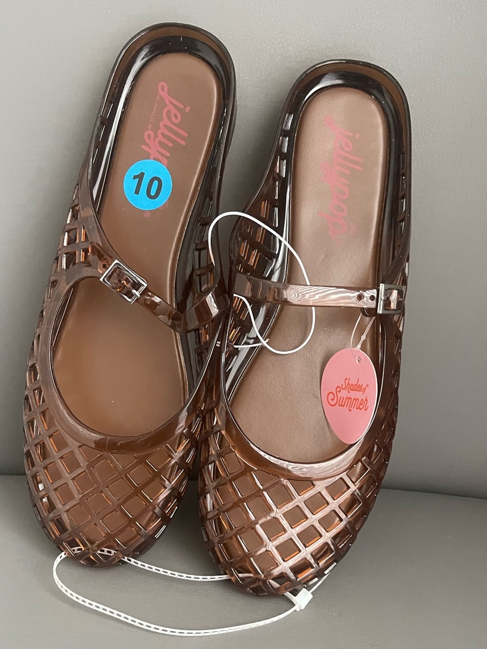 Jellypop Jelly Mesh Mule Flat Sandals Brown Women’s Size 10 - Picture 9 of 12